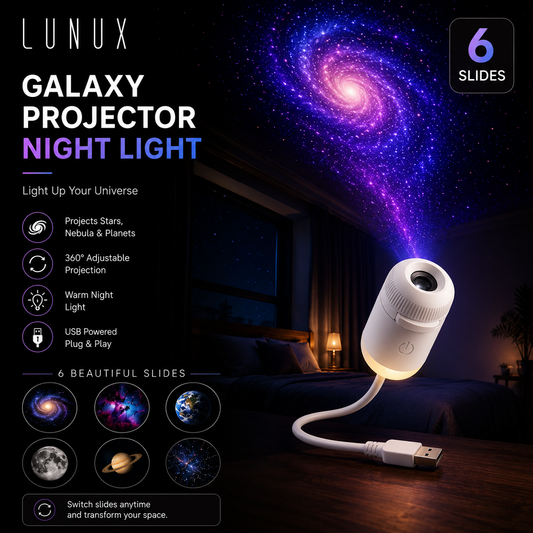LUNUX Galaxy Projector Night Light